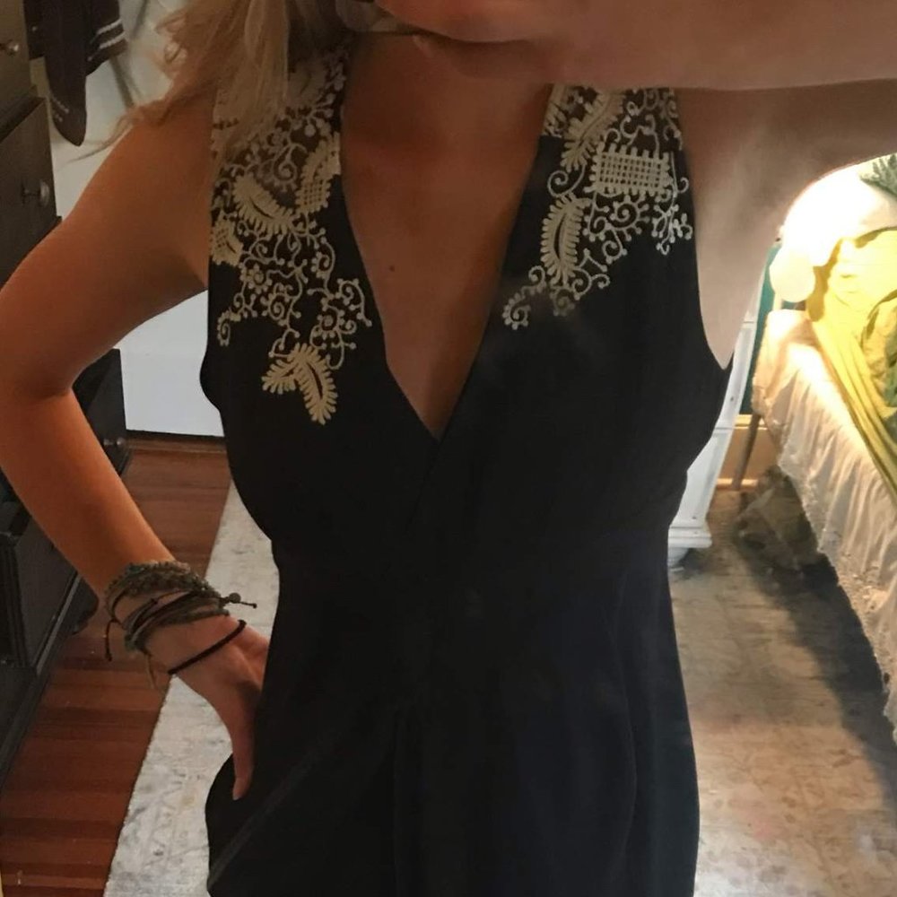 Anthropologie Mid Length Navy Dress